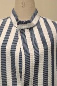 画像2: Cristaseya　 #07EN-S japanese striped cotton pocket tunic　　col.white×navy (2)