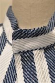 画像3: Cristaseya　 #07EN-S japanese striped cotton pocket tunic　　col.white×navy