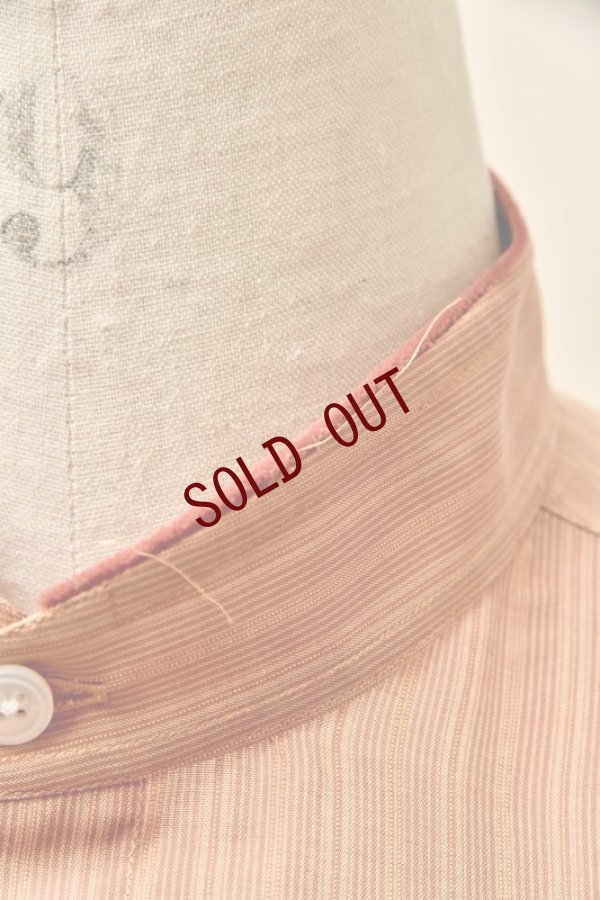 画像4: Cristaseya  #02SP-BRS COTTON 　"HANDMADE POPELINE MAO SHIRT WITH FRINGED COLLAR "　　col.BRONZE STRIPE