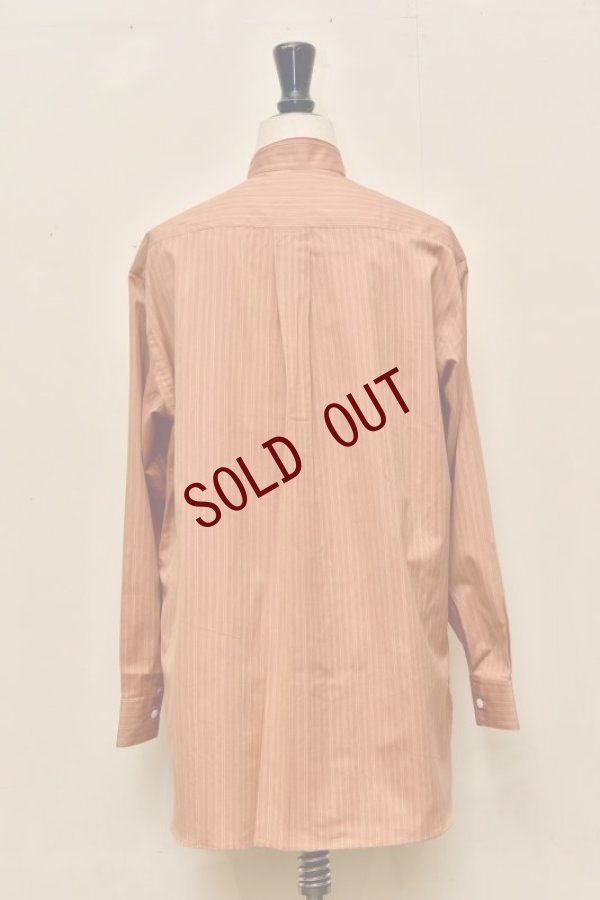 画像6: Cristaseya  #02SP-BRS COTTON 　"HANDMADE POPELINE MAO SHIRT WITH FRINGED COLLAR "　　col.BRONZE STRIPE