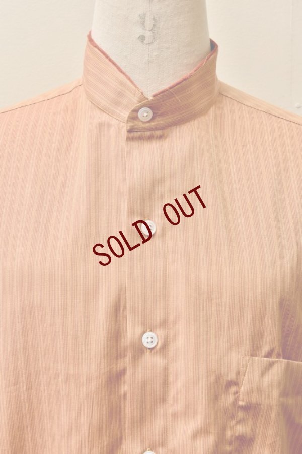 画像3: Cristaseya  #02SP-BRS COTTON 　"HANDMADE POPELINE MAO SHIRT WITH FRINGED COLLAR "　　col.BRONZE STRIPE