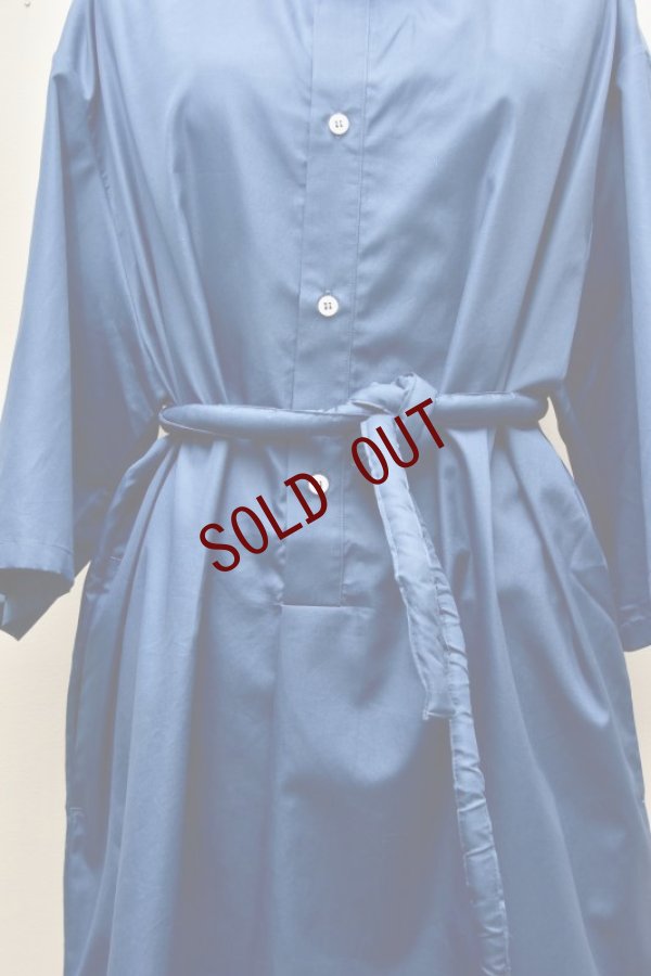 画像10: Cristaseya   LIGHT COTTON  CAFTAN WITH PADDED COLLAR　　 col.BLUE