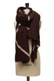 画像1: SUZUSAN　　"Hard Fringed and Felted Throw" 　col.Chestnut/White (1)