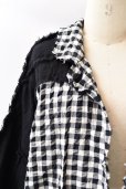 画像3: DANIELA GREGIS  "cappotto coat cornice taglio vivo foderato lavato"　col.BLACK  CHECK 1cm WHITE BLACK