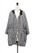画像11: DANIELA GREGIS  "cappotto coat cornice taglio vivo foderato lavato"　col.BLACK  CHECK 1cm WHITE BLACK