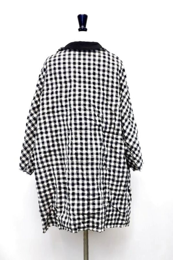 画像14: DANIELA GREGIS  "cappotto coat cornice taglio vivo foderato lavato"　col.BLACK  CHECK 1cm WHITE BLACK