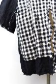 画像7: DANIELA GREGIS  "cappotto coat cornice taglio vivo foderato lavato"　col.BLACK  CHECK 1cm WHITE BLACK