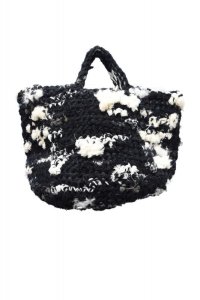 DANIELA GREGIS  "borsa crochet bag soffione" col, WHITE BLACK MIX