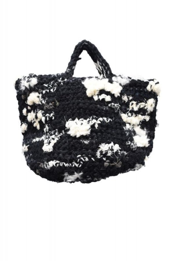 画像1: DANIELA GREGIS  "borsa crochet bag soffione" col, WHITE BLACK MIX