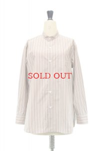 Cristaseya　 Japanese Striped Cotton Mao Shirt col.Large Brown Stripes