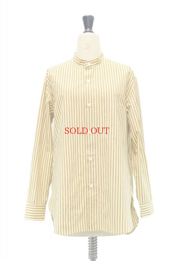 画像1: Cristaseya　 Striped Cotton Mao Shirt 　 col.Yellow Brown Stripes
