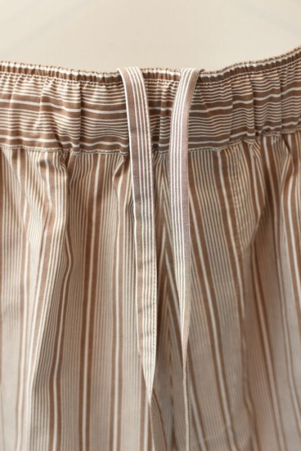 画像3: Cristaseya    Japanese Striped Cotton Moroccan Pajama Pants    col.Large Brown Stripes