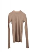 画像1:  AURALEE　<br />HIGH GAUGE SHEER RIB  L/S TEE　<br />col.BEIGE (1)