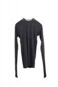 画像1:  AURALEE　<br />HIGH GAUGE SHEER RIB  L/S TEE　<br />col.BLACK (1)