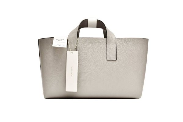 画像1: foot the coacher　 LEATHER TOTE  SIZE SS　 col.GREY EMBOSSED (1)