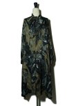 画像1: Dessin de mode　 ボウタイギャザースリーブワンピース　 col.BLACK MARBLE (1)