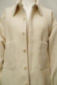 画像6:  AURALEE　 SHETLAND WOOL ORGANIC COTTON WOVEN CLOTH SHIRTS BLOUSON　 col.IVORY