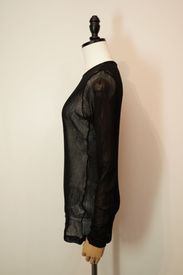 画像5:  AURALEE　 WOOL RASCHEL MESH L/S TEE　 col.BLACK