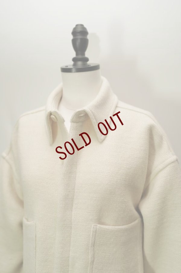 画像5:  AURALEE　 SHETLAND WOOL ORGANIC COTTON WOVEN CLOTH SHIRTS BLOUSON　 col.IVORY