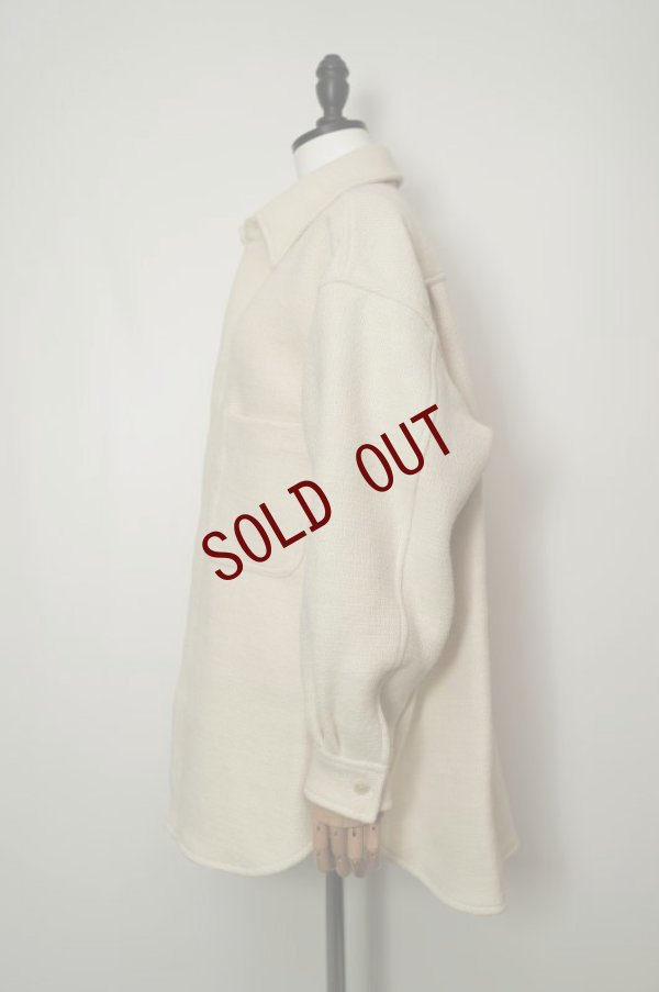 画像3:  AURALEE　 SHETLAND WOOL ORGANIC COTTON WOVEN CLOTH SHIRTS BLOUSON　 col.IVORY