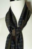 画像2: Fratelli Luigi　 Rhombus Scarf　 col.Navy × Olive (2)