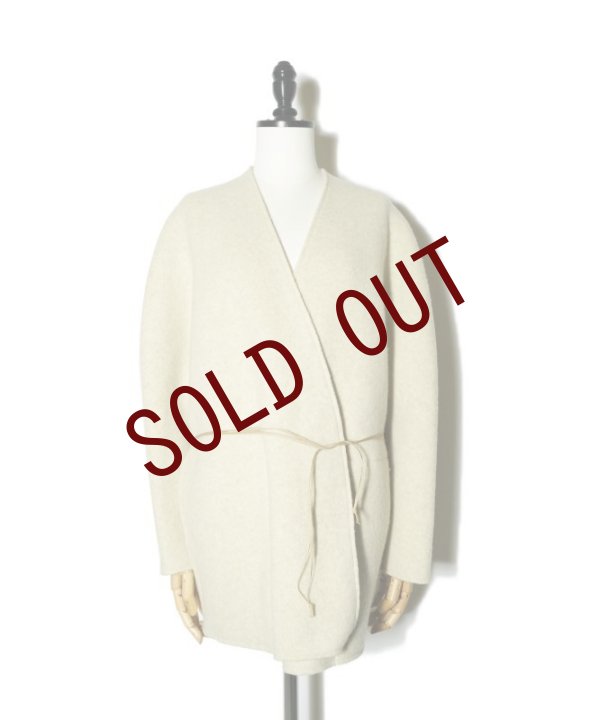 画像1: TENNE HANDCRAFTED MODERN  NO COLLAR KNIT JACKET  col.BEIGE (1)