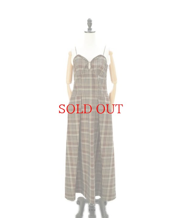 画像1: BOWTE　 BROWN CHECK CAMI DRESS 　 col.BROWN CHECK (1)