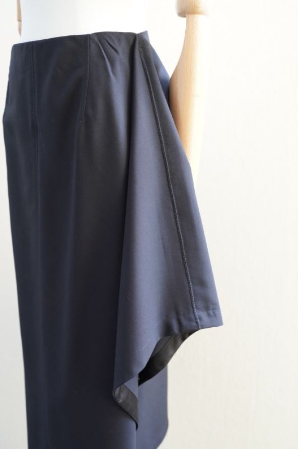 画像3: BOWTE　 WOOL MOHAIR DOSKIN NAVY ASYMMETRY SKIRT　 col.DK. NAVY