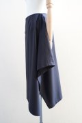 BOWTE　 WOOL MOHAIR DOSKIN NAVY ASYMMETRY SKIRT　 col.DK. NAVY