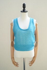  AURALEE　 KID MOHAIR SHEER KNIT TANK　 col. TURQUOISE BLUE