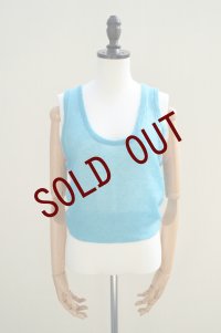 -50%  AURALEE　 KID MOHAIR SHEER KNIT TANK　 col. TURQUOISE BLUE