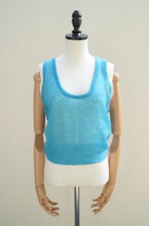 AURALEE KID MOHAIR SHEER KNIT SHORT POLO col. TURQUOISE BLUE AURALEE KID MOHAIR SHEER KNIT SHORT POLO col. TURQUOISE BLUE