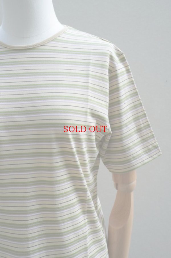 画像1:  AURALEE　 HARD TWIST COTTON BORDER TEE　 col. BEIGE BORDER