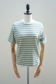 画像6:  AURALEE　 HARD TWIST COTTON BORDER TEE　 col. LIGHT GREEN BORDER (6)