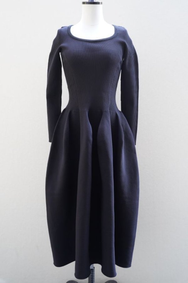 画像1: CFCL　 POTTERY GLITTER ROUNDNECK LONG SLEEVE DRESS　 col.NAVY-BLACK (1)