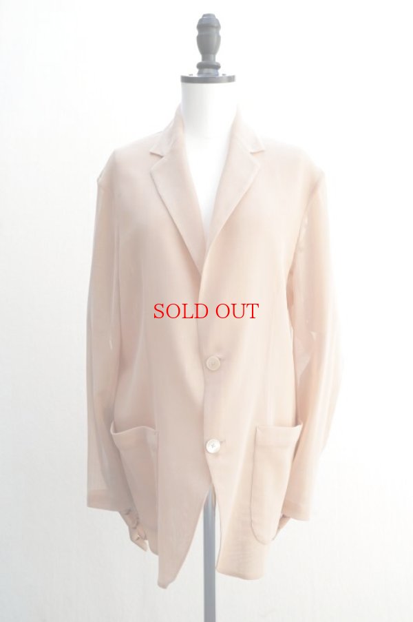 画像1:  AURALEE　 WOOL RECYCLE POLYESTER LENO SHEER JACKET　 col. PINK BEIGE