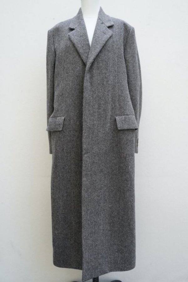 画像1:  AURALEE　 LAMA SHETLAND WOOL TWEED CHESTERFIELD COAT 　 col. KHAKI TWEED