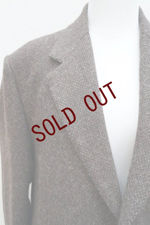 AURALEE LAMA SHETLAND WOOL TWEED OVER JACKET col. BROWN