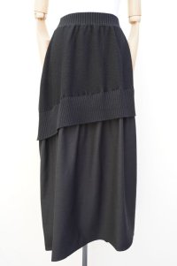 Cristaseya　 11WM-WV-BK　 PATCHED LONG SKIRT　 col.BLACK