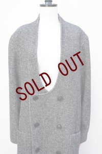 Cristaseya　 01WM-HB-BK/WH　 COLLARLESS OVERSIZED COAT　 col.BLACK&WHITE