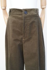 Cristaseya　 15SA-CRD-LKH　 DOUBLE PLEATED CORDUROY PANTS　 col.LIGHT KHAKI