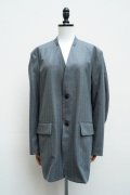  AURALEE　 WOOL FULLING FLANNEL STRIPE JACKET 　 col. TOP GREY