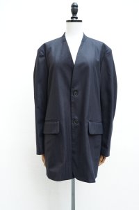  AURALEE　 WOOL FULLING FLANNEL STRIPE JACKET 　 col. TOP DARK NAVY