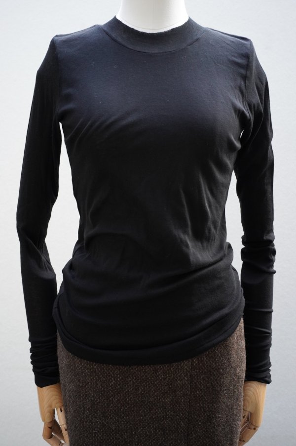 画像1:  AURALEE　 SUPER HIGH GAUGE SHEER RIB L/S TEE 　 col. BLACK