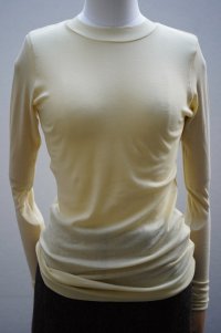  AURALEE　  HIGH GAUGE SHEER RIB L/S TEE 　 col. YELLOW