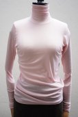 画像1:  AURALEE　<br /> HIGH GAUGE SHEER RIB TURTLE NECK L/S TEE 　<br />col. PINK (1)