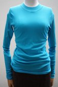 画像1:  AURALEE　<br />SUPER HIGH GAUGE SHEER RIB L/S TEE 　<br />col. TURQUOISE BLUE (1)