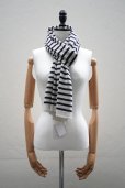 画像2: eleven 2nd  <br />Border Stole <br />col. White Smoke / D.Navy (2)