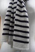 画像3: eleven 2nd  <br />Border Stole <br />col. White Smoke / D.Navy (3)