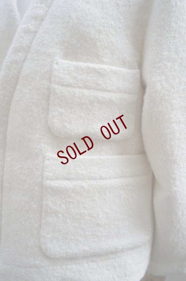 画像2: 10 HANDCRAFTED MODERN　 WEAVE AND KNIT NO COLLAR JACKET　 col. CREAM